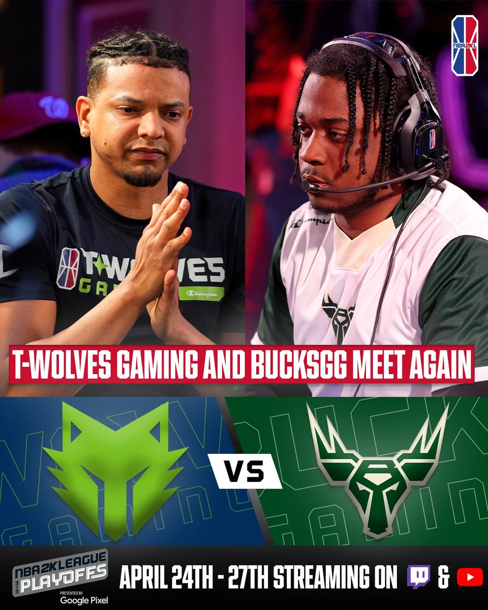 Here are some storylines to look out for when the 2024 NBA 2KL 3v3 Playoffs presented by @GooglePixel_US get started tomorrow 🙌 You know @TWolvesGaming and @BucksGG will bring the energy to the stage this week! 🕢: 6:00 PM/ET (Broadcast starts at 6) 💻: twitch.tv/nba2kleague