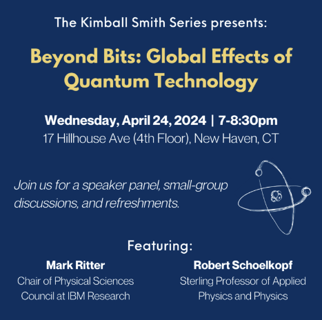 Tomorrow, ISS will partner with the @Yale Kimball Smith Series for a discussion on quantum technologies and their relevance to international affairs, featuring Robert Schoelkopf of @Yale_QI and Mark Ritter of @IBMResearch. kimballsmithseries.yale.edu/news/beyond-bi…