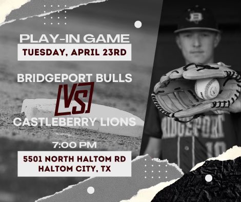 Come out tonight and support our Bulls as they start their playoffs tonight vs Castleberry in this pivotal Play-in game.
Bulls Baseball
#btb