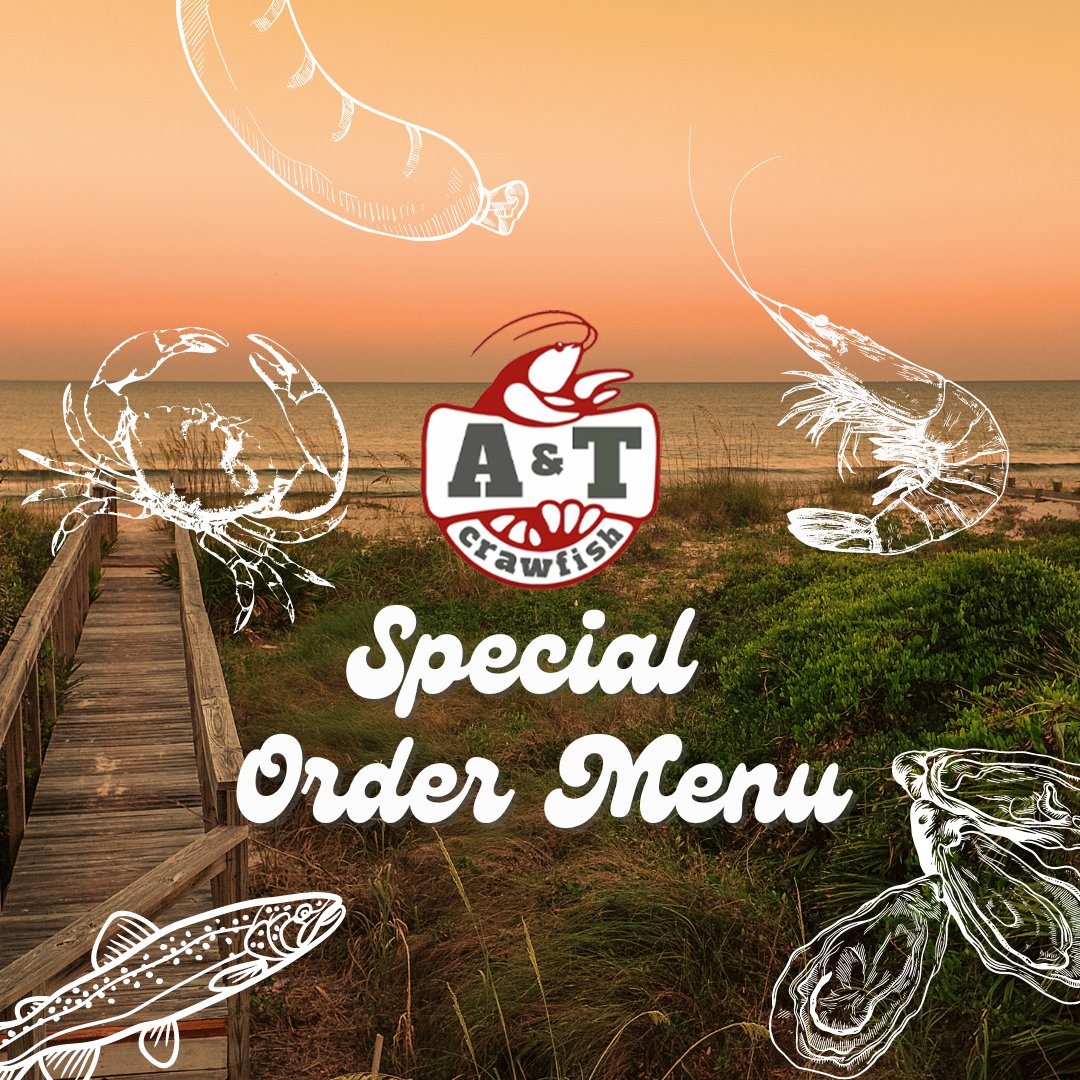 aandtcrawfishco's tweet photo. Order from our special order menu! We make weekly trips to Louisiana to bring back the freshest seafood to serve our customers. We thought we would put together a special order menu for the outstanding market-fresh items that we can bring back to you for pick-up! https://t.co/Q3MI4r8r55