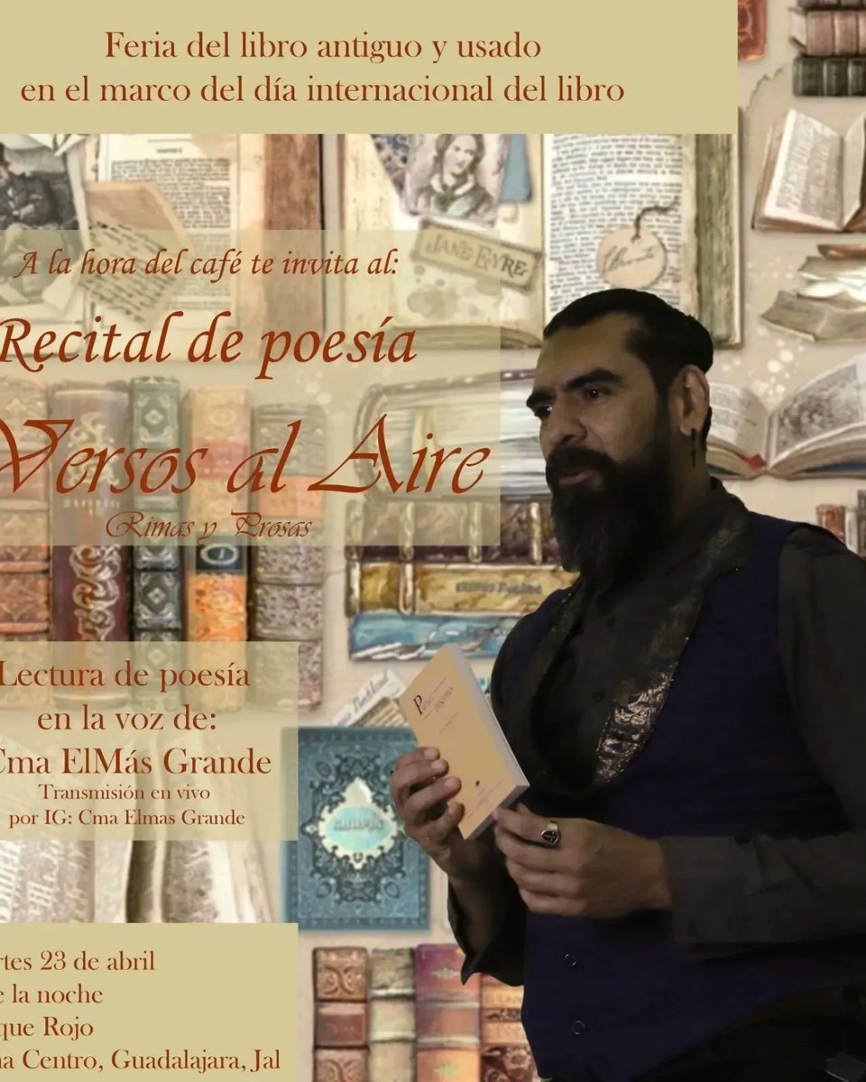 CmaGallardo's tweet photo. Recital de poesía versos al aire
William Blake, Pizarnik, Poe... y un poema nuevo de mi autoria. Los espero https://t.co/A81ODENxQc