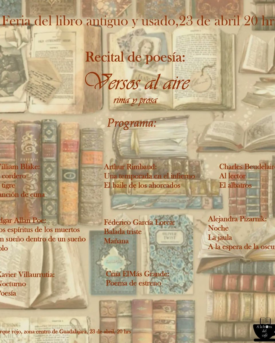 CmaGallardo's tweet photo. Recital de poesía versos al aire
William Blake, Pizarnik, Poe... y un poema nuevo de mi autoria. Los espero https://t.co/A81ODENxQc