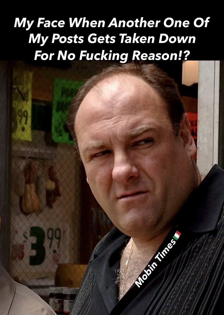 My face lately! Fuck FB & Instagram with all their censorship! At least “X”doesn’t censor me! #MobinTimes #TonyTuesdays #JamesGandolfini #TheSopranos #TonySoprano #Sopranos #Mob #Mafia #Gangster #Wiseguys #Omerta #Like #Share #Follow #Comment #Tag #Repost #Retweet