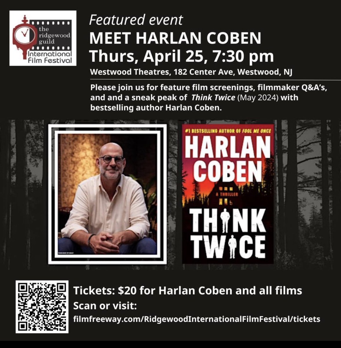 RidgewoodGuild's tweet photo. #RGIFF #HarlanCoben https://t.co/YURLt6D7TE