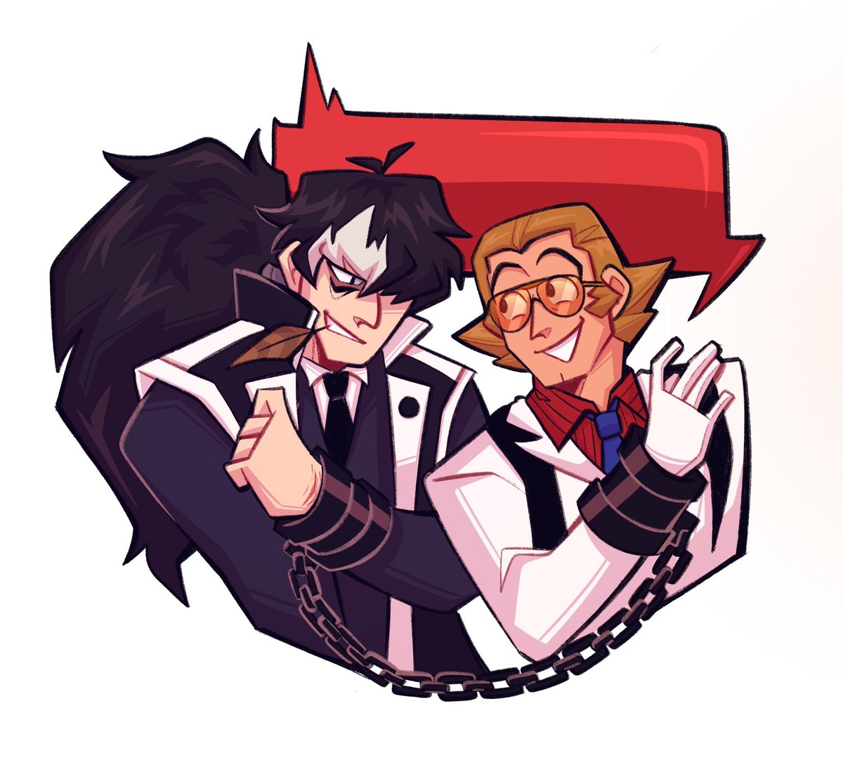 first acrylic charm/sticker design for Dokomi and of course it's them<33
#AceAttorney #SimonBlackquill #BobbyFulbright #Blackbright