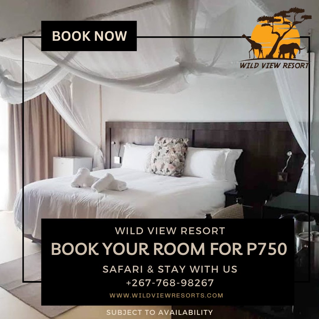 Book your stay with us for just P750🙌😲 in Kasane Chobe
🇧🇼😃. Safari and Stay ! WhatsApp +26776898267 We will take care of you 🐒❤️.
#botswana #pushabw #hotel #safari #chobe #kasane #gaborone #francistown #maun #palapye #joburg #zambia #vicfalls #namibia