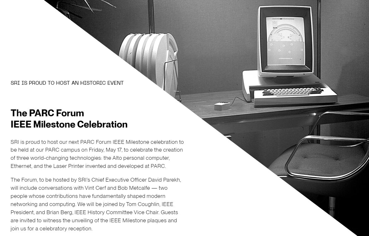 #HeadsUp Heard of any of these? #Alto PC, #Ethernet, #Laser#Printer They all come from #PARC. IEEE Milestone Celebration is on May 17 3:00p.m in Palo Alto, details/ registration at bit.ly/4de5AbN