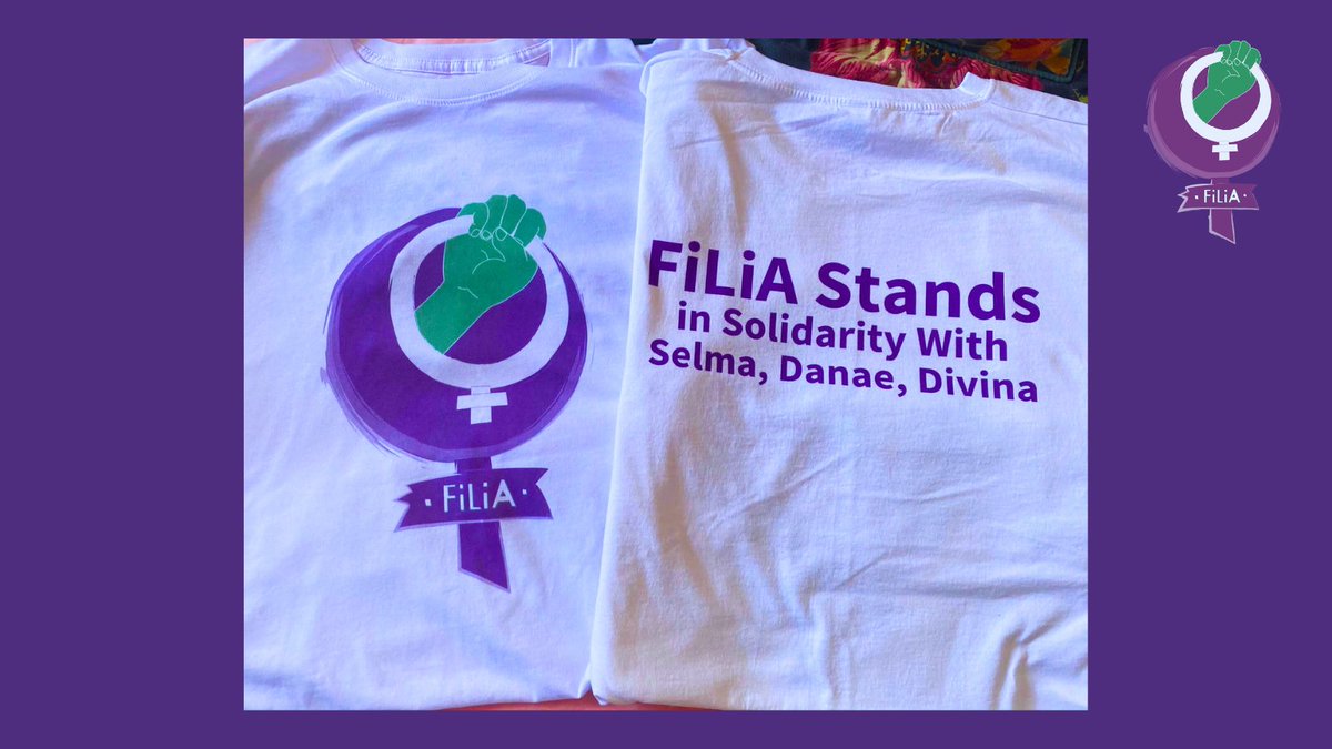 Our #Solidarity t-shirts are ready for Friday!

Join us in #Sisterhood and #Solidarity for Selma, Divina and Danae!

🕐 26th April from 1pm
📍 Highbury Corner Magistrates' Court
📮 51 Holloway Road, London

#DropTheRacistCharges 
#SelfDefenceIsNoOffence 
#NoJusticeNoPeace ✊🏾✊🏽✊🏼