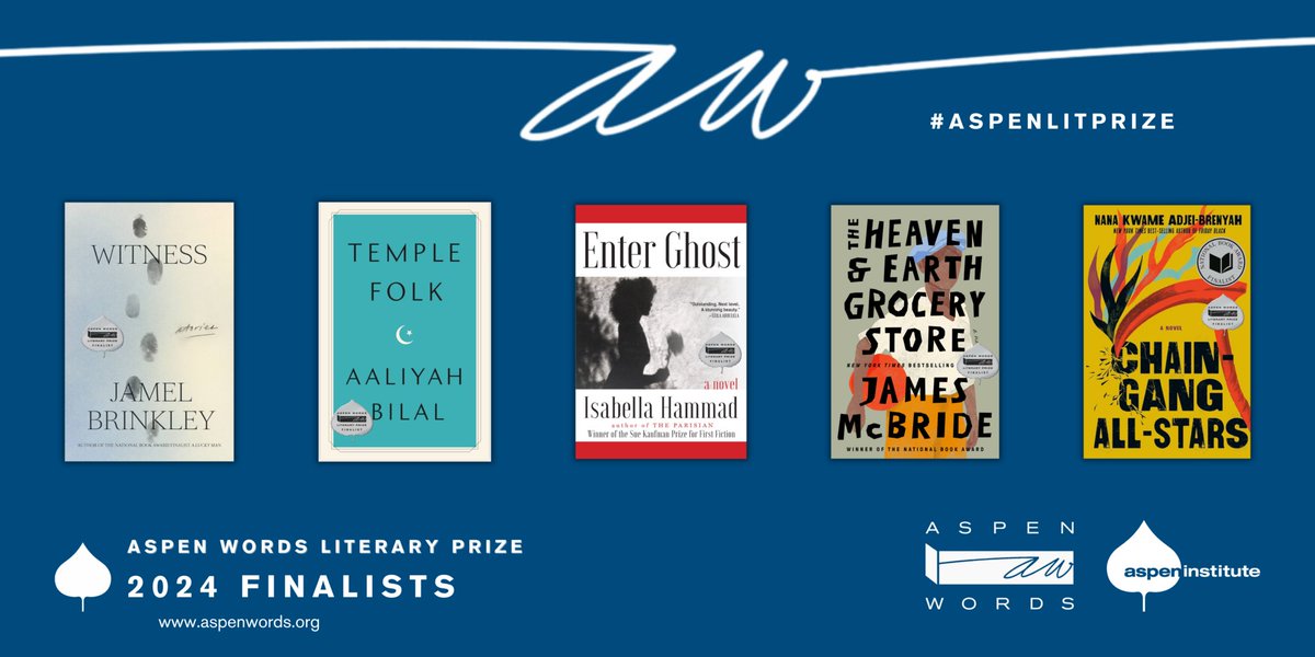 Three novels. Two short story collections. One debut. Five works of fiction. These are the finalists for the 2024 @AspenWords Literary Prize. 📚 Learn more about the finalists and register for this Thursday's event where the winner will be announced: aspenwords.org/literary-prize/