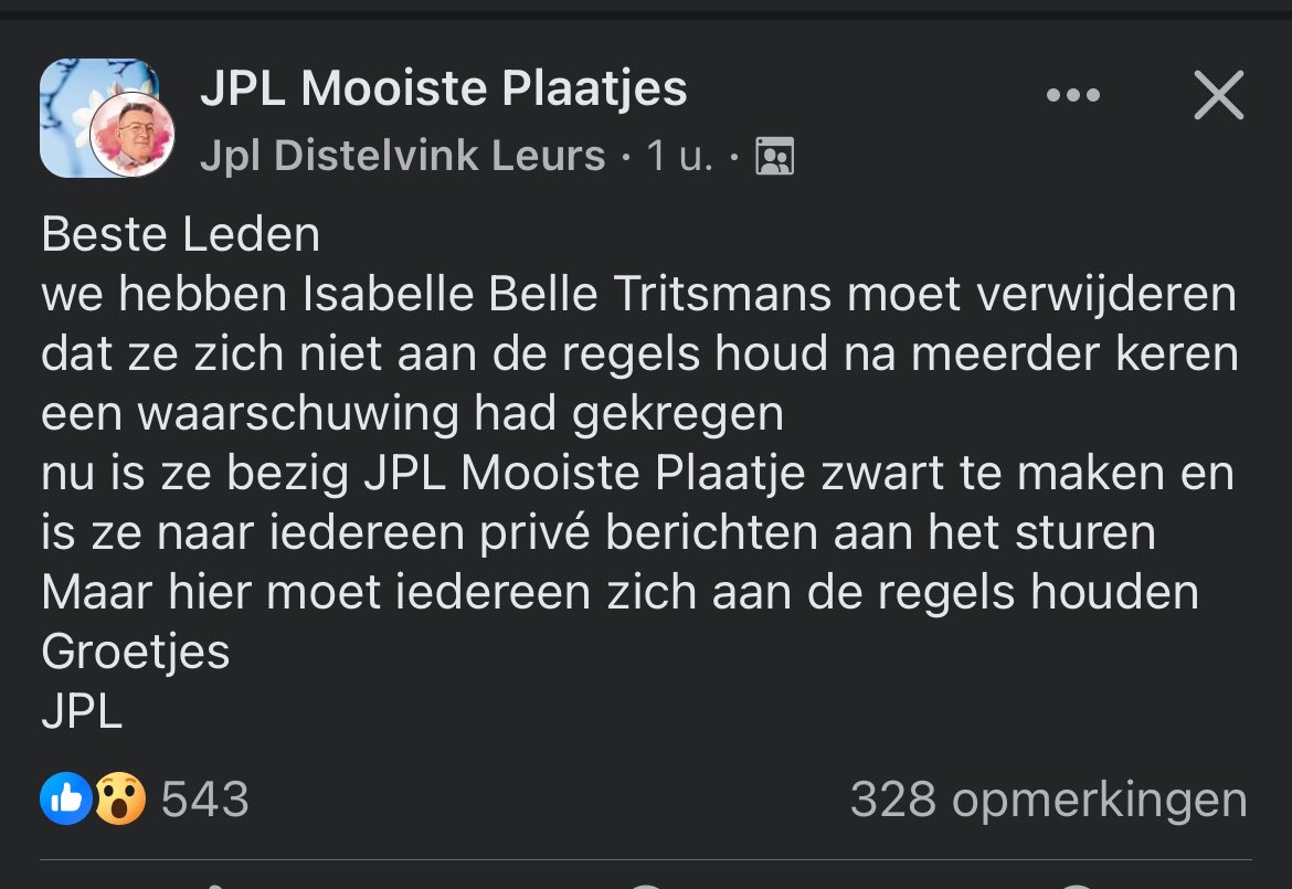 Drama in de plaatjesgroep