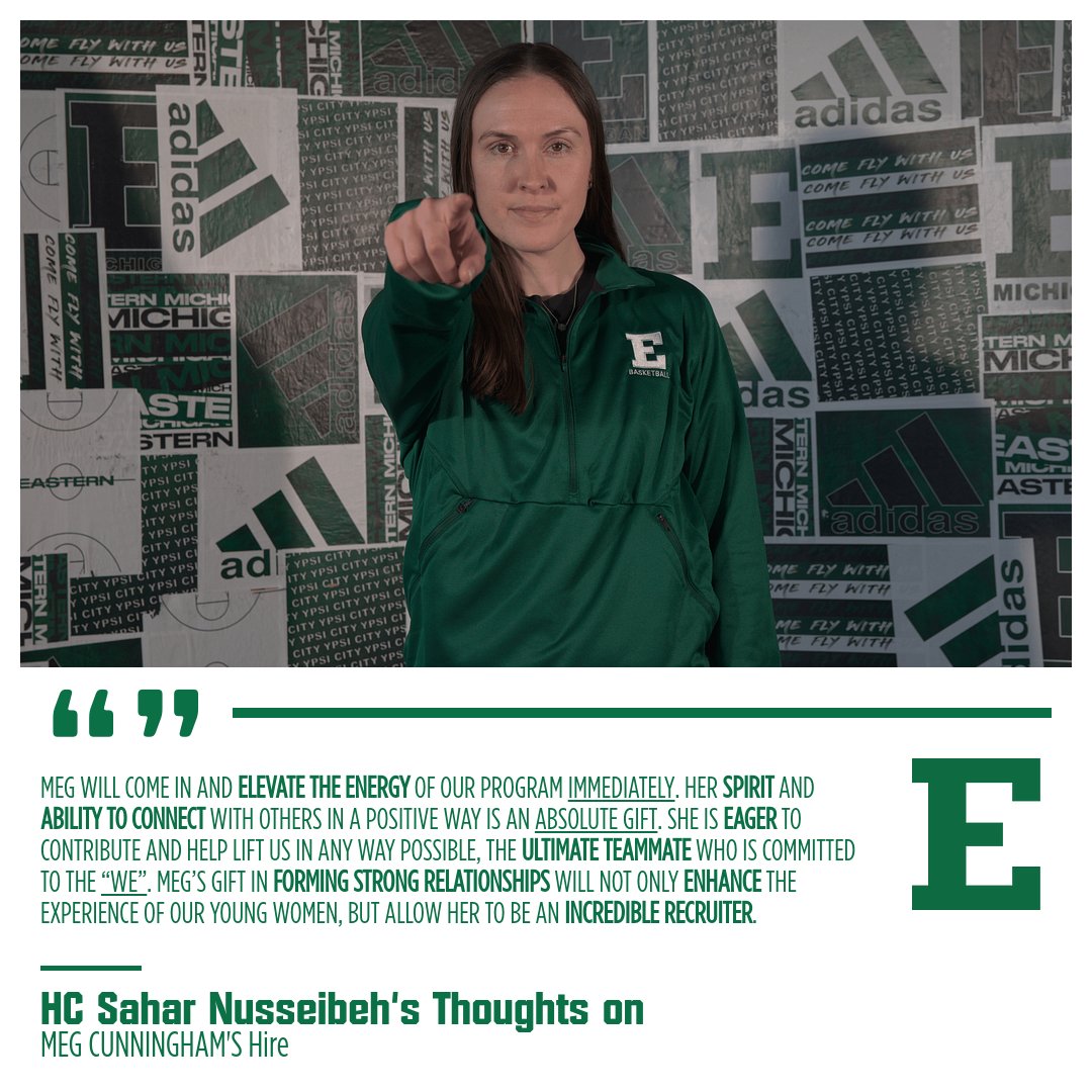 All Gas⛽️. No Brakes🚫. GREENLIGHT...GO🚦

(@Coach_Sahar)'s 💭THOUGHTS💭 on her 2⃣ new hires, (@ShareeseUlis) & (@CoachMeg35) ❗️

Check out the full release➡️shorturl.at/itNV2

#EMUEagles | #GreenLightGO