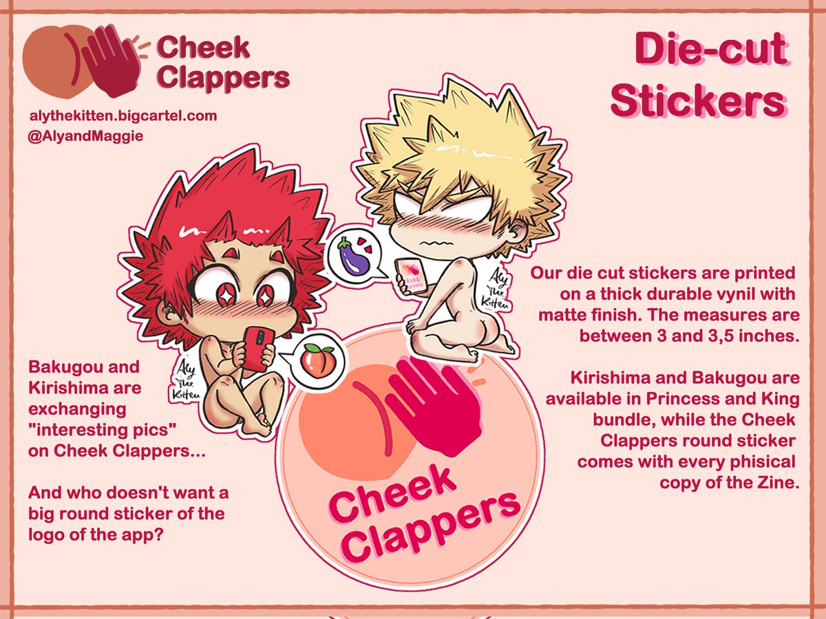 Let's talk about our merch! Aren't our stickers adorable? Don't forget to follow the link in bio to grab your copy of this #kiribaku nsfw zine!
