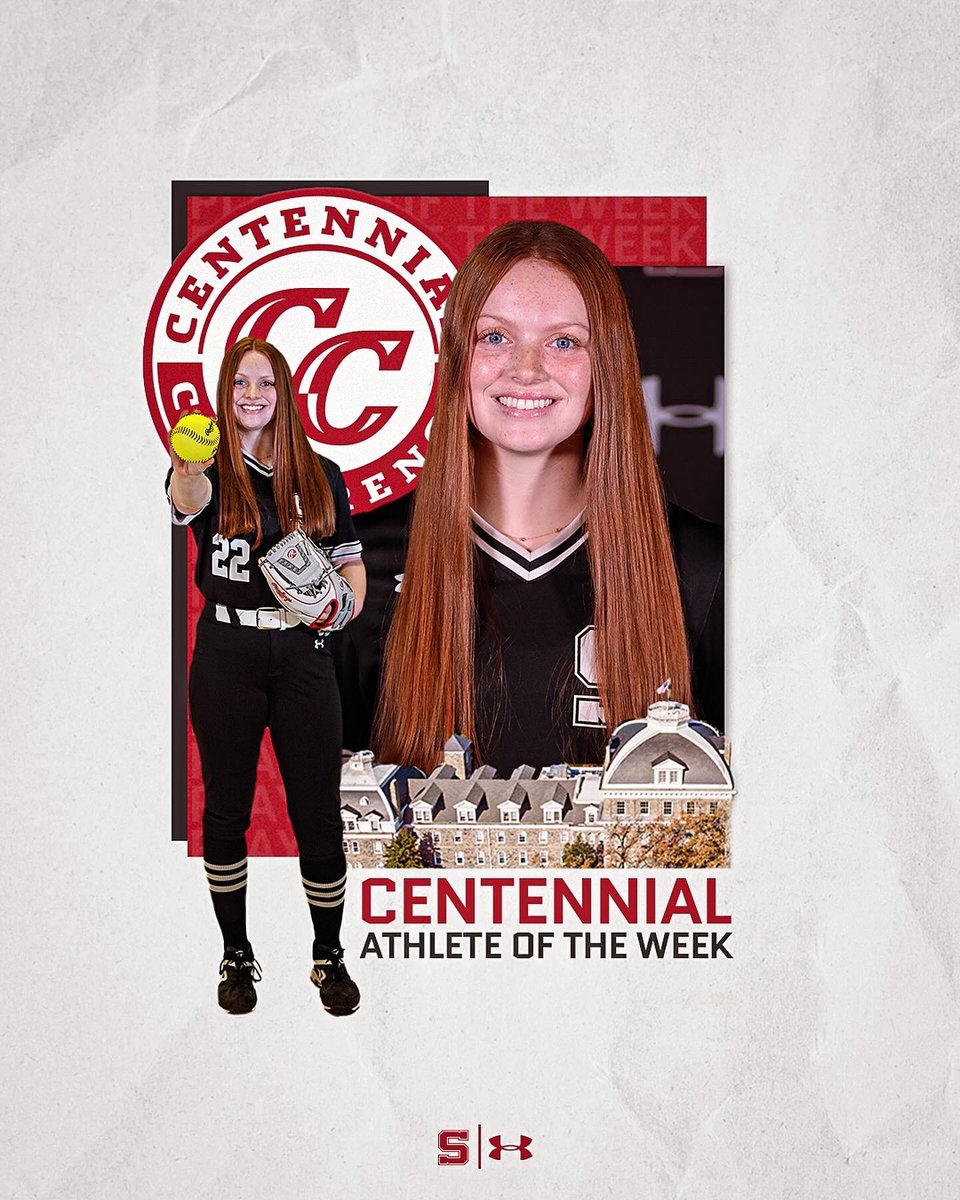 It’s a softball sweep 🧹 Congrats to Iris Barone and Lane Barron on earning Centennial Players of the Week!