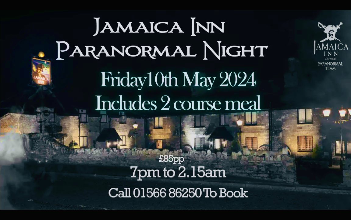 There are a handful of spaces left for our next public paranormal investigation on Friday 10th May👻 More info. in the link below👇 jamaicainn.co.uk/ghost-hunts-we… #Cornwall #Kernow #paranormal #ghosts #smuggling #heritage #VisitCornwall #hauntedpubs