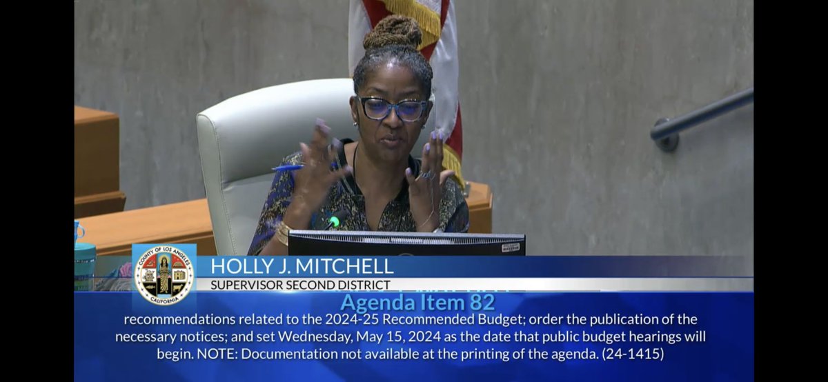 🦋Supervisor Holly Mitchell @HollyJMitchell uplifts concerns about proposed #CABudget cuts to #CalWORKs & supplemental housing during her opening remarks on LA County CEO’s recommended budget. ❤️ “I believe in a county that allows everyone to thrive.”