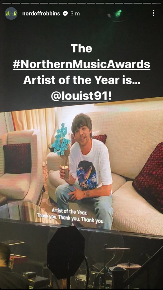 Nordoff and Robbins via Instagram stories:
The #NorthernMusicAwards
Artist of the Year is..
@Louis_Tomlinson

via nordoffrobbins