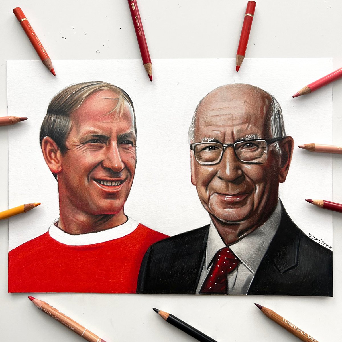 I have added my original Sir Bobby Charlton drawing to my shop for anyone interested 😊 sophieedwardsart.bigcartel.com/product/sir-bo…