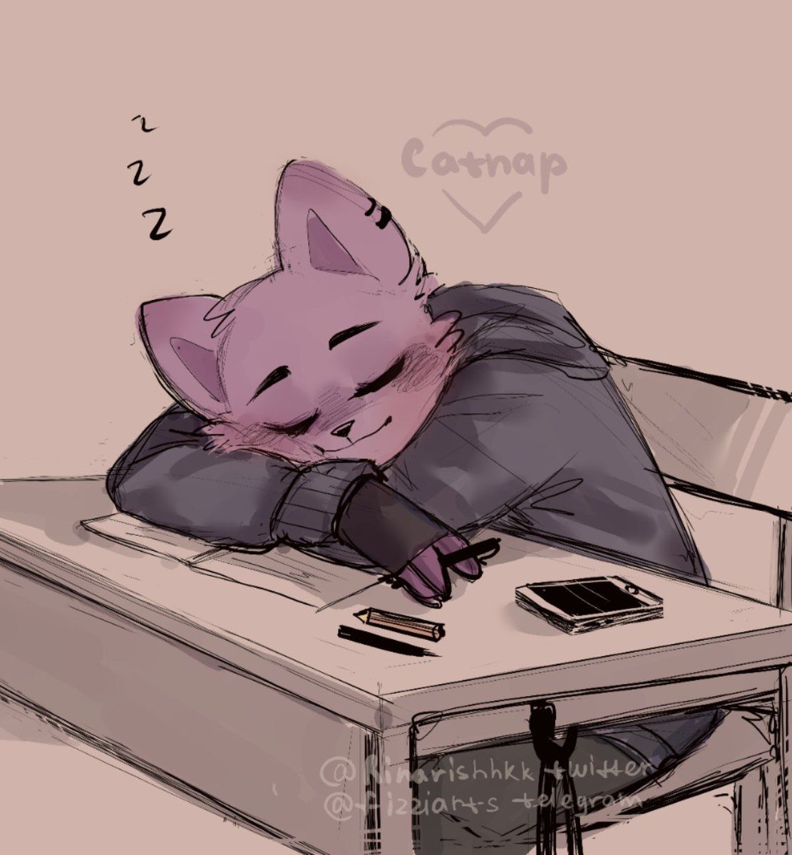 « shh, hush, Catnap is sleeping!🤫🌙💤 » - good night!! ♡♡♡ #catnap #art #sketch #PoppyPlaytimeCatnap #PoppyPlaytime3 #ppt #SmillingCritters #SmillingCrittersAu #school