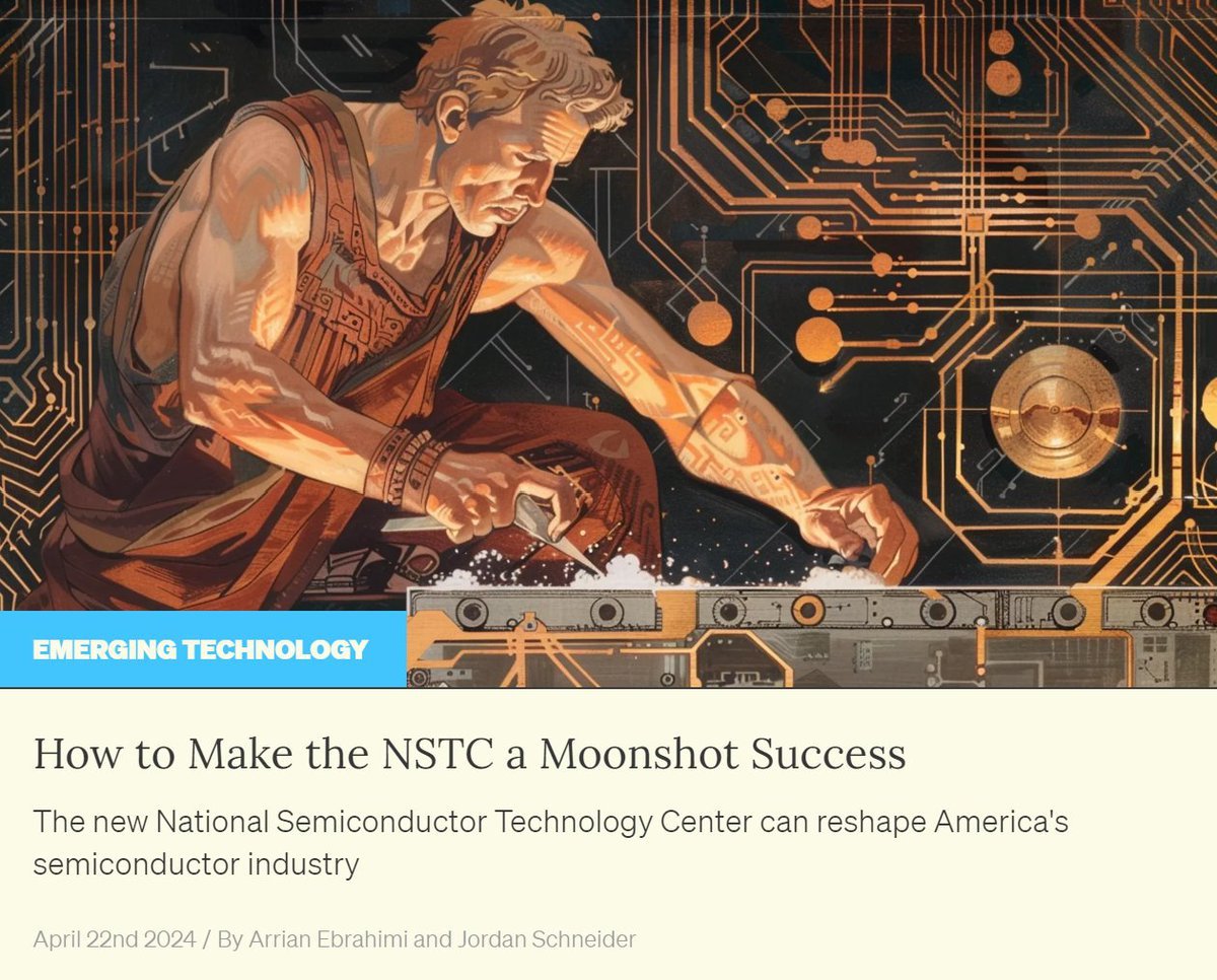 In the CHIPS Act, the subsidies to manufacturing captured the headlines. But to build a dominant semiconductor industry in the future, you need R&D focused on moonshots, not just short-term onshoring. Enter the new NSTC