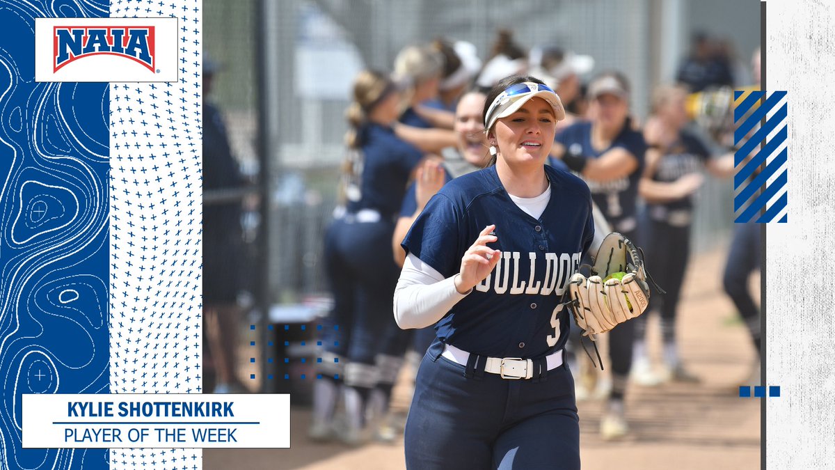 🥎
Kylie Shottenkirk of @cunebulldogs has been selected as the #NAIASoftball Player of the Week after going 14-for-19 at the plate last week!

Check out more on Shottenkirk's week! -->naia.prestosports.com/x/53ajl

#collegesoftball #NAIAPOTW