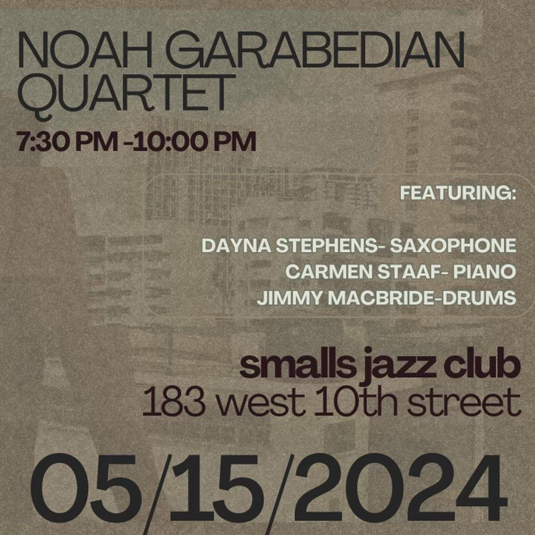 Noah Garabedian Quartet - more info & tickets: smallslive.com/events/27662-n…