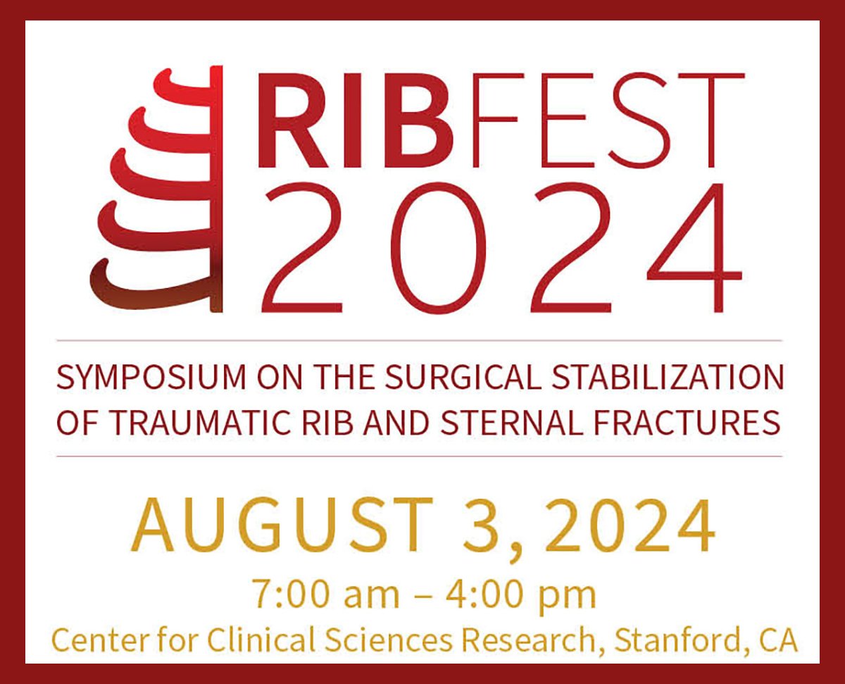Join us at RibFest 2024! 🗓️ Aug. 3📍Stanford Dive deep into surgical stabilization of rib & sternal fractures, learn techniques, pain management, & hands-on cadaver training. Don't miss this opportunity to advance your skills! @StanfordSurgery #MedEd stanford.cloud-cme.com/course/courseo…