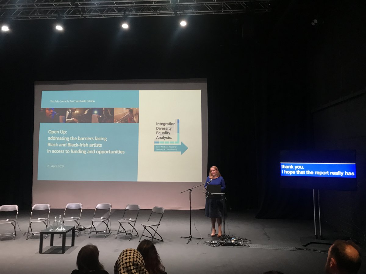 Thank you to @artscouncil_ie and @projectarts for hosting the launch & panel discussion on new important research: 'Open Up: addressing the barriers facing Black and Black-Irish artists’ access to funding and opportunities'. Thank you to the panellists, researchers & organisers👏