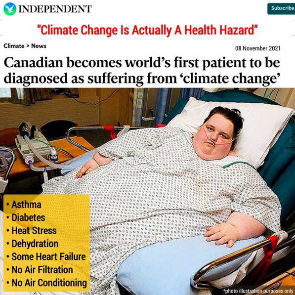 Dr Kyle Merritt (Nelson, British Columbia) diagnosed a woman with '𝙘𝙡𝙞𝙢𝙖𝙩𝙚 𝙘𝙝𝙖𝙣𝙜𝙚' after she came to hospital experiencing breathing problems during a few days of warmer than average temperatures 😂😂😂