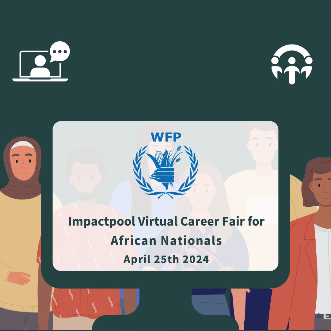 Don't miss the Virtual Job Fair for African nationals, where you can learn all about integrating with WFP. 🌟 Register now and make a difference: 👉 bit.ly/3TBzP3H 📅 Date: Thursday, April 25 🚀 Explore diverse career paths 💼 Discover impactful projects 🤝 Network