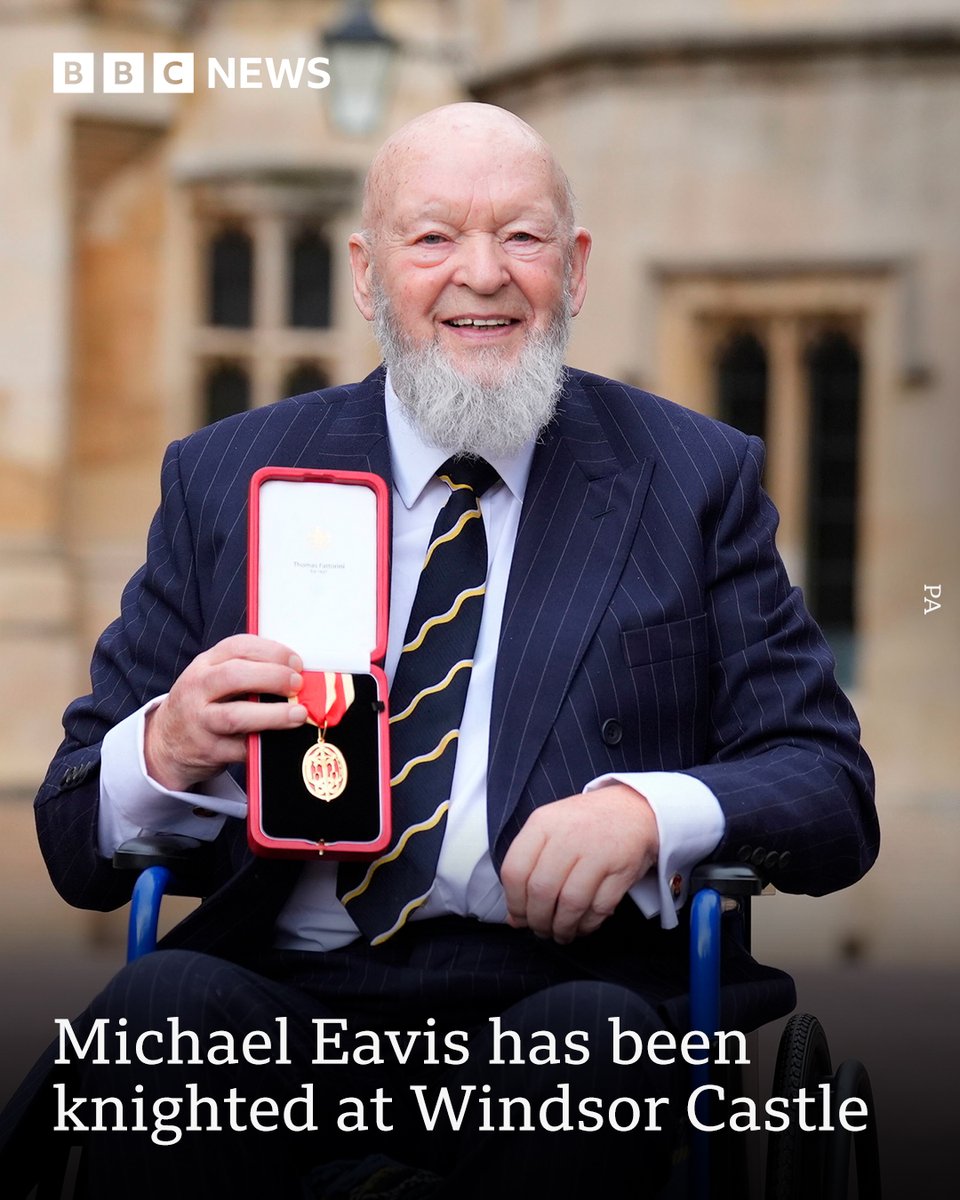 Congratulations Sir Michael! 🎖️ The founder of Glastonbury Festival has been knighted by the Princess Royal ➡️ bbc.in/4aM7LBU