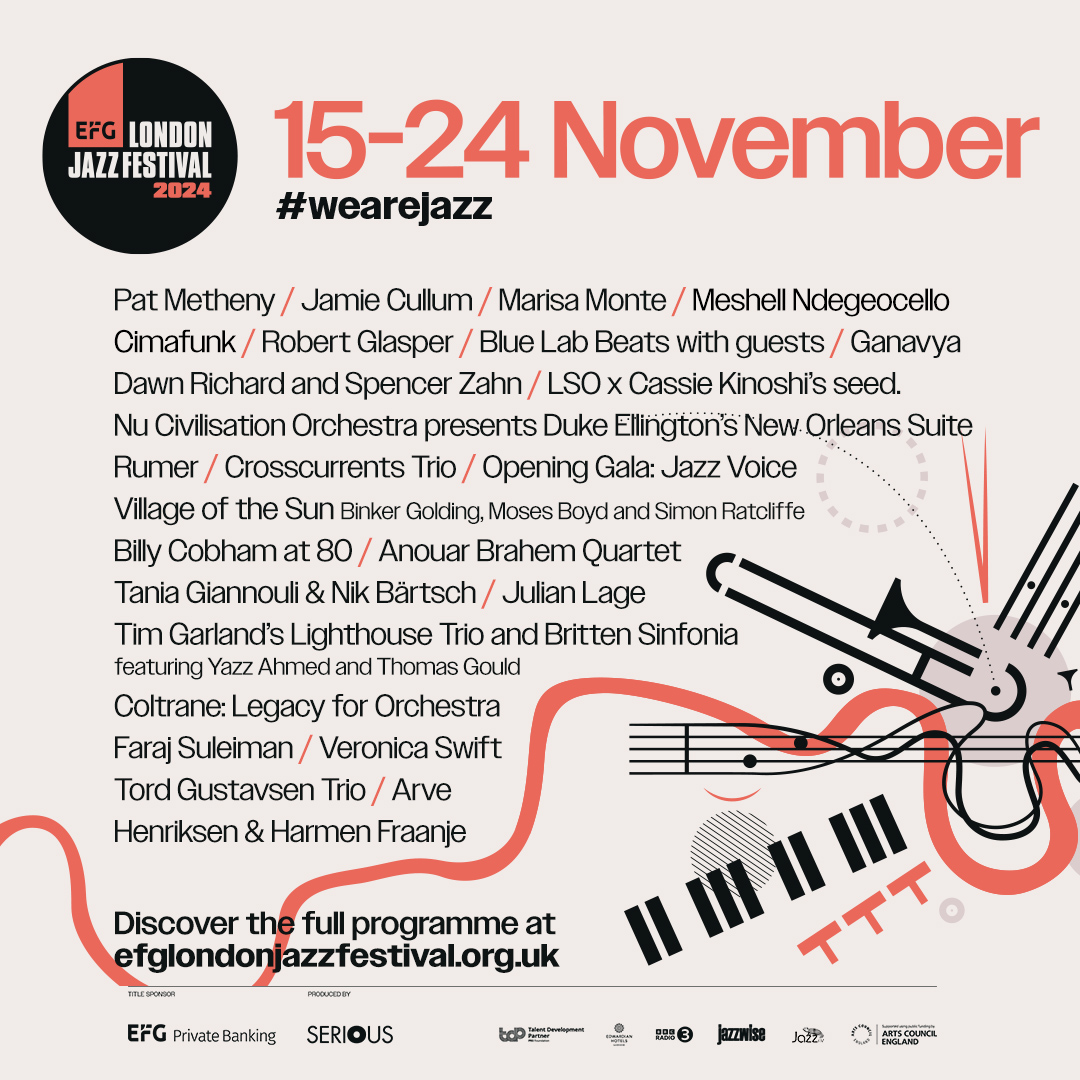 EFG London Jazz Festival (@londonjazzfest) on Twitter photo TICKETS NOW ON SALE! 💥
Secure your tickets and join us 15-24 November with international icons, homegrown talent, new commissions and more.
Book now at efglondonjazzfestival.org.uk
#wearejazz
<a href="/EFGInt/">EFG International</a> <a href="/BBCRadio3/">BBC Radio 3</a> <a href="/PRSFoundation/">PRS Foundation</a> <a href="/Thienot_/">Champagne Thiénot</a> <a href="/Jazzwise/">Jazzwise</a> <a href="/jazzfm/">Jazz FM</a> <a href="/ace__london/">Arts Council England, London</a> TICKETS NOW ON SALE! 💥
Secure your tickets and join us 15-24 November with international icons, homegrown talent, new commissions and more.
Book now at efglondonjazzfestival.org.uk
#wearejazz
<a href="/EFGInt/">EFG International</a> <a href="/BBCRadio3/">BBC Radio 3</a> <a href="/PRSFoundation/">PRS Foundation</a> <a href="/Thienot_/">Champagne Thiénot</a> <a href="/Jazzwise/">Jazzwise</a> <a href="/jazzfm/">Jazz FM</a> <a href="/ace__london/">Arts Council England, London</a>