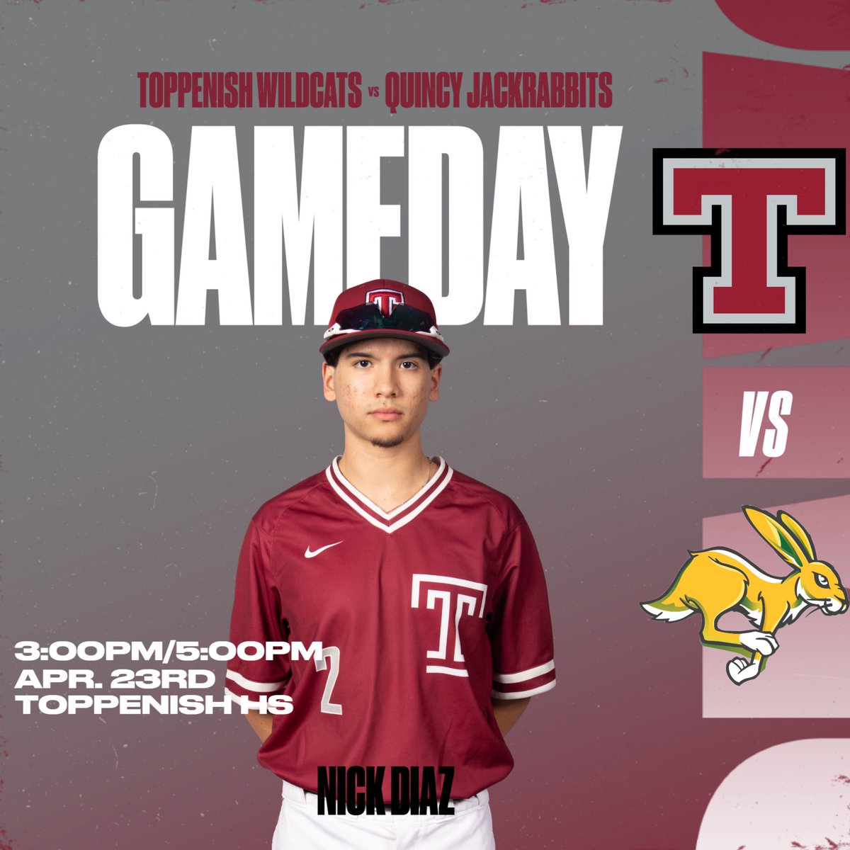 IT'S GAME DAY! The baseball team hosts the Quincy Jackrabbits in this nonleague doubleheader! Games begin at 3pm at the THS baseball field! #WildcatNation