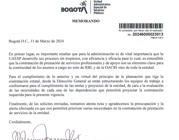 seuaesp's tweet photo. @Uaesp @CarlosFGalan @vvbernal @habitatbogota @consuelordonez @Uaesp Luego de 6 reuniones con @consuelordonez y 2 comunicaciones que respondieron de manera evasiva y demorada (ver documento), exigimos menos preocupación y más acciones concretas. #Bogotá @vvbernal @CarlosFGalan #SaludMental https://t.co/KwgIkPMTPX