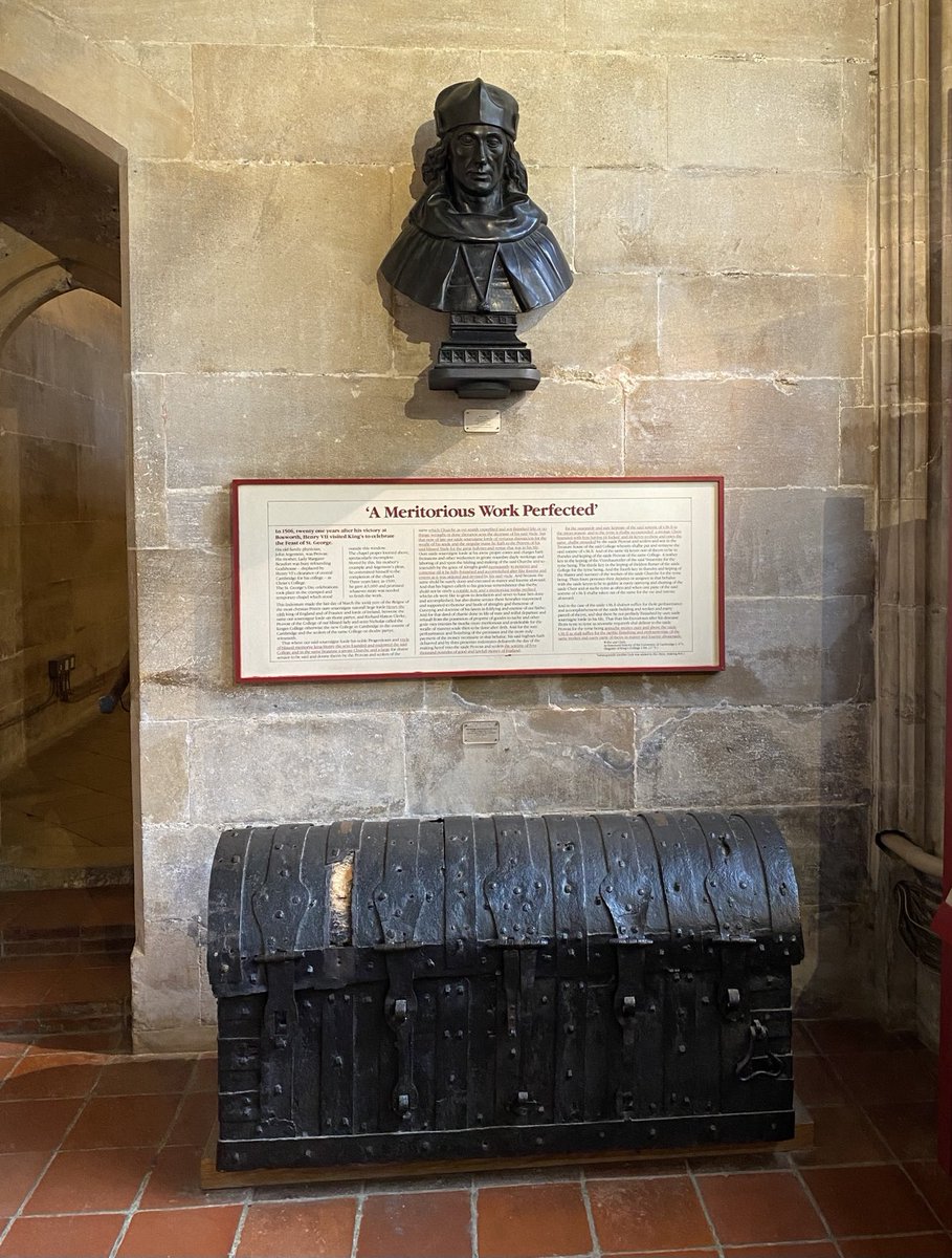 16th century money chest worked as a storage for cash sent by King Henry VII to complete King’s College Cambridge. Initially had 4 locks and another one added later making it 5. Keys were held individually by separate members of college officials.