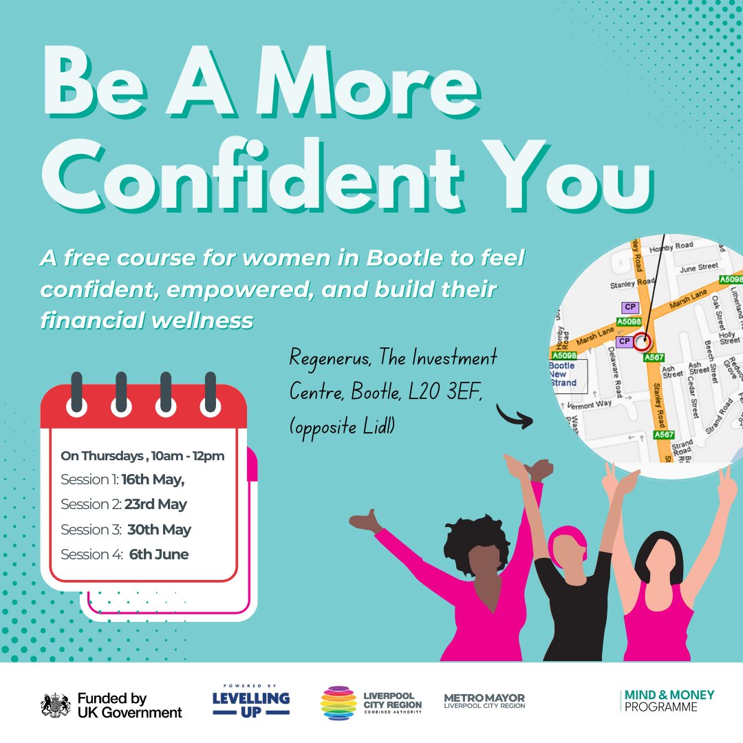 We're coming to #Bootle! Our #ConfidenceProgramme is for women who want to: - 𝙨𝙚𝙩 𝙗𝙤𝙪𝙣𝙙𝙖𝙧𝙞𝙚𝙨 ✨ - 𝙗𝙚 𝙢𝙤𝙧𝙚 𝙖𝙨𝙨𝙚𝙧𝙩𝙞𝙫𝙚 ✨ - 𝙛𝙚𝙚𝙡 𝙞𝙣 𝙘𝙤𝙣𝙩𝙧𝙤𝙡 𝙤𝙛 𝙩𝙝𝙚𝙞𝙧 𝙢𝙤𝙣𝙚𝙮 ✨ Find out more and grab a spot now 👇 eventbrite.co.uk/e/be-a-more-co…