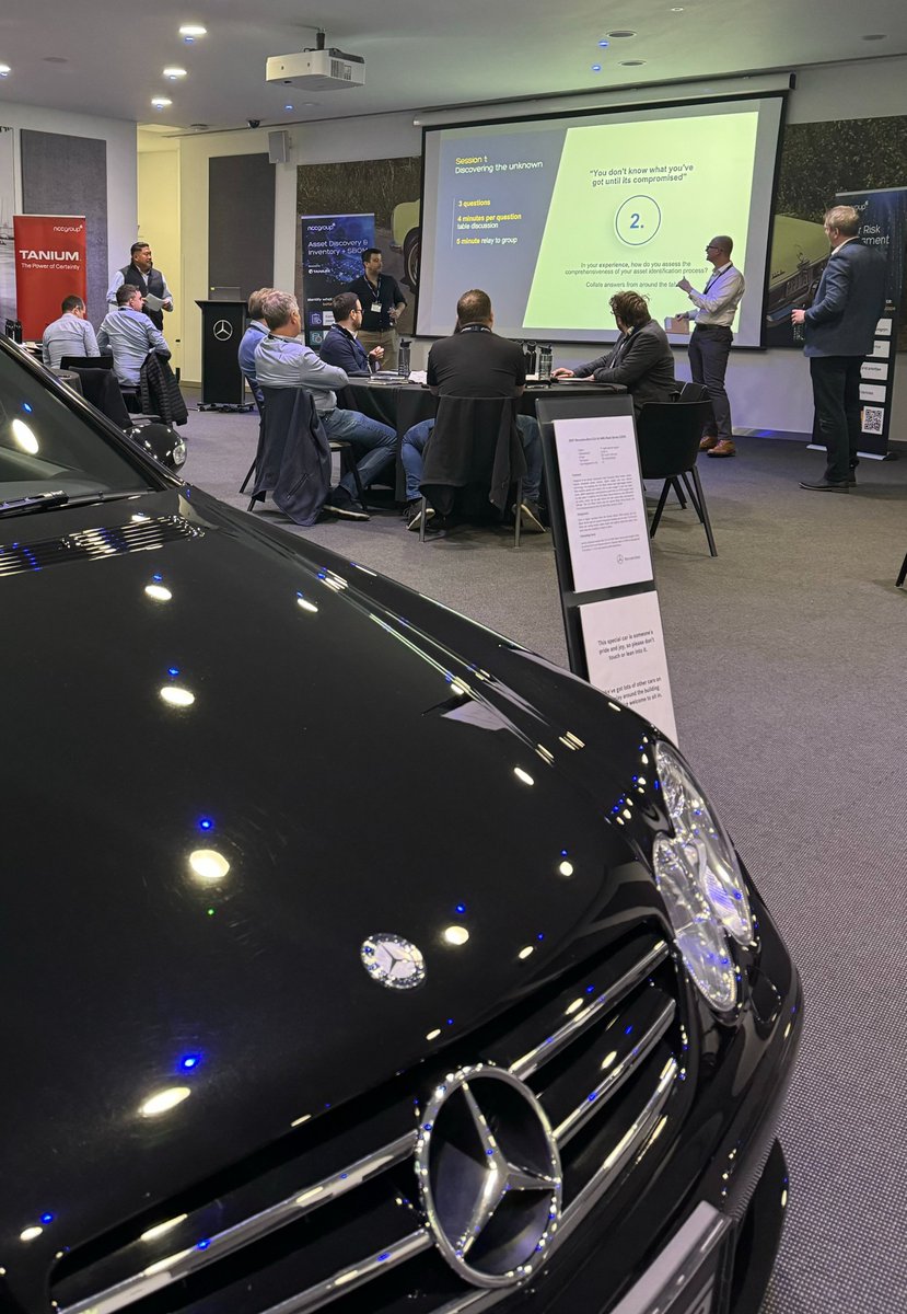 Today we hosted a very special client experience day at Mercedes Benz World alongside @Tanium. Our teams in attendance explored new ways to drive better cyber risk management in a series of round tables and workshops. Learn more about our Assessments here: bit.ly/assessTN