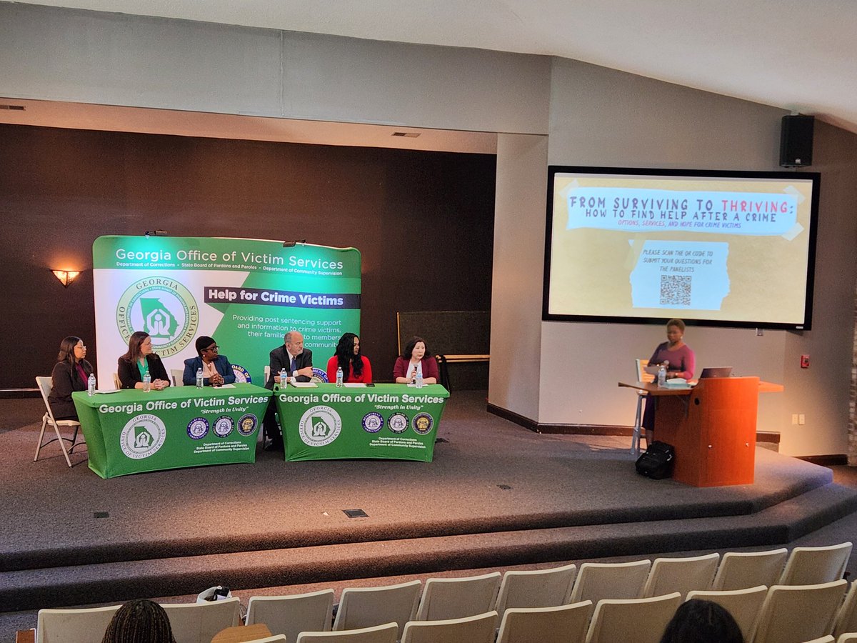 Our Georgia Office of Victim Services panel is underway at Clayton State University. #govs #parolestrong #paroleworks #NCVRW2024