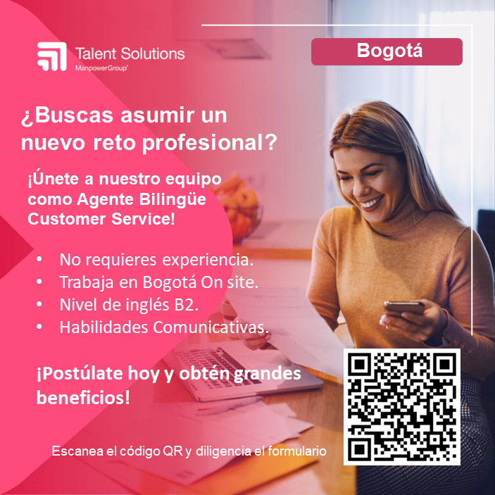 📝Te traemos estas oportunidades laborales, con nuestra marca #TalentSolutions una de ellas a nivel nacional #Colombia y las demás para #Bogotá 🙌Juntos, continuamos creando más y mejores posibilidades de empleo en Colombia. 

#TrabajoSíHay #Empleo #ManpowerGroup #OfertasDeEmpleo