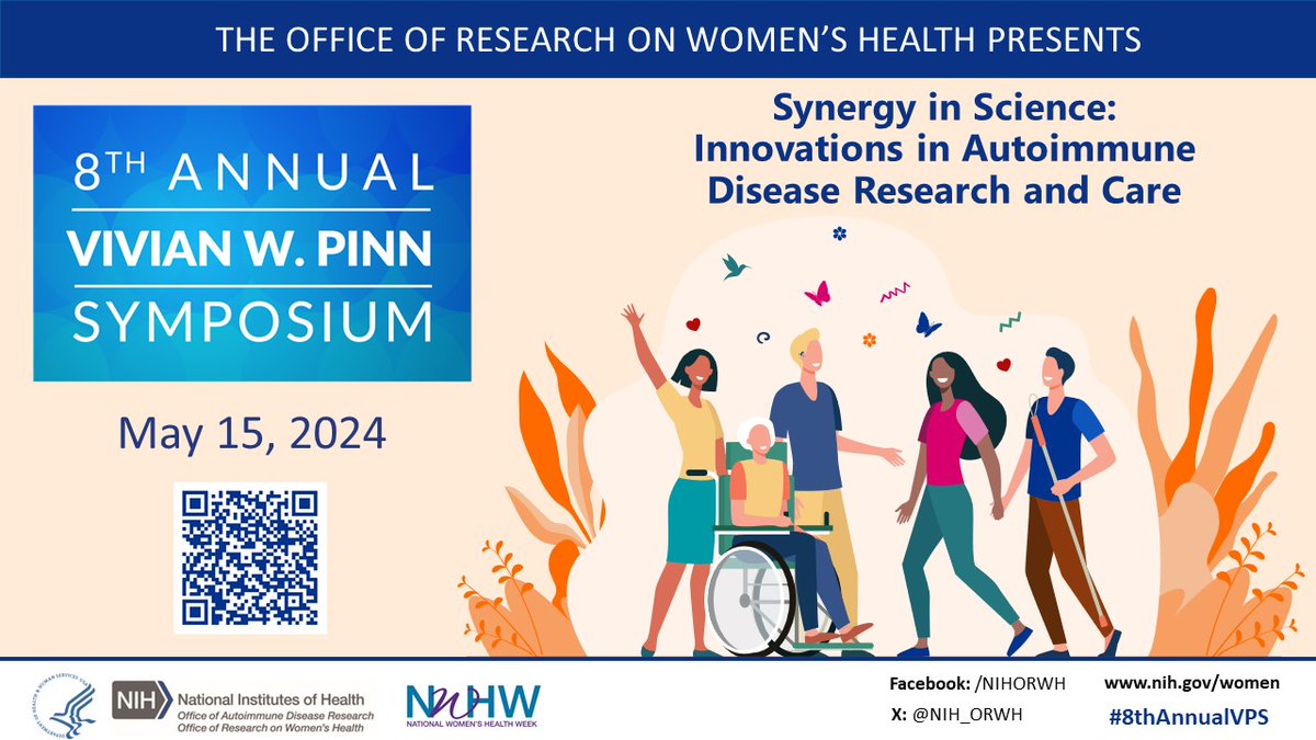 🧬Register now for the 8th Annual Vivian W. Pinn Symposium, hosted by OADR-@NIH_ORWH. Don't miss out on engaging talks and insights on innovations in #AutoimmuneDiseaseResearch and care. To learn more and register: bit.ly/3vEuC2R