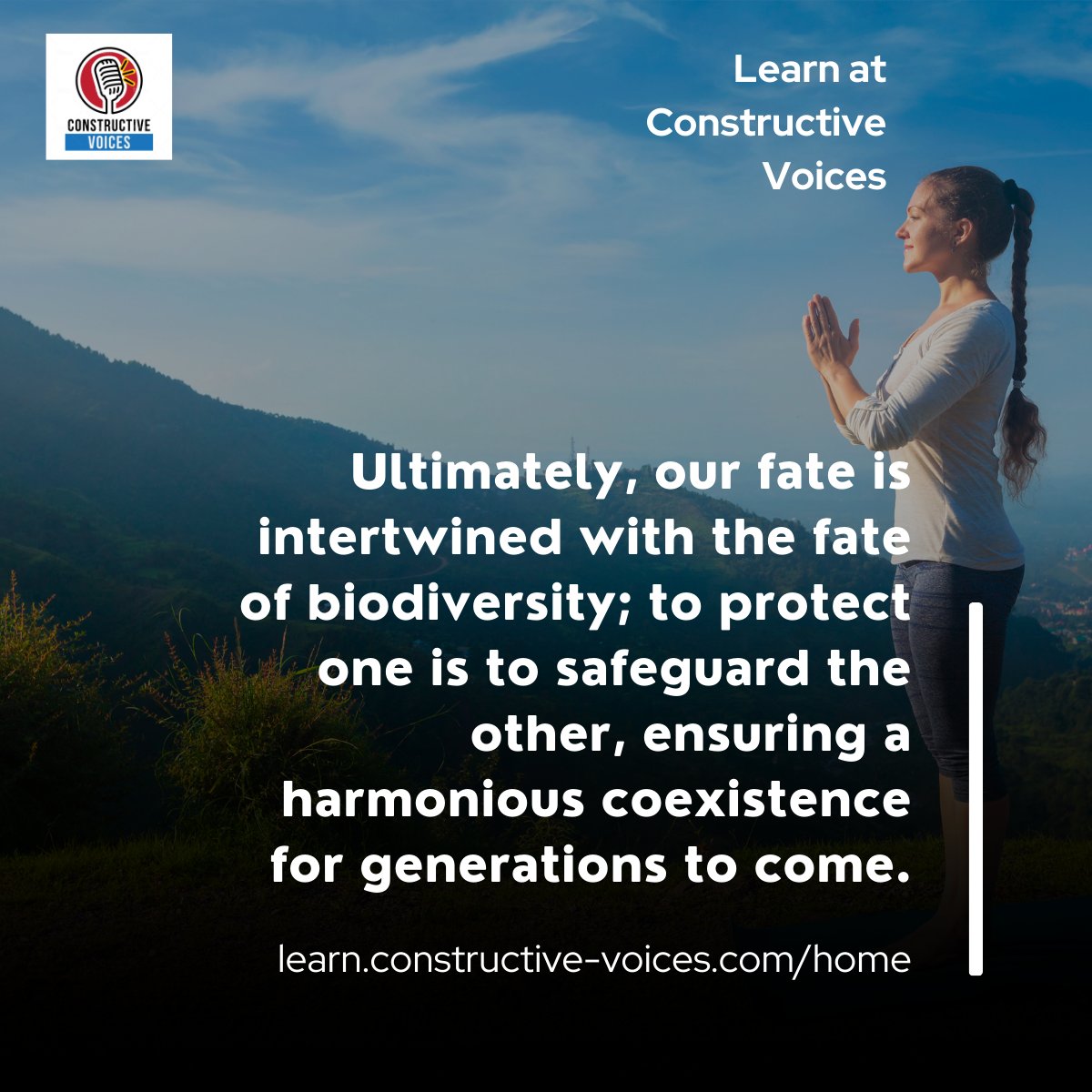 'Ultimately, our fate is intertwined with the fate of biodiversity; to protect one is to safeguard the other, ensuring a harmonious coexistence for generations to come.' #biodiversity #biodiversitynetgain #training - learn.constructive-voices.com/home/