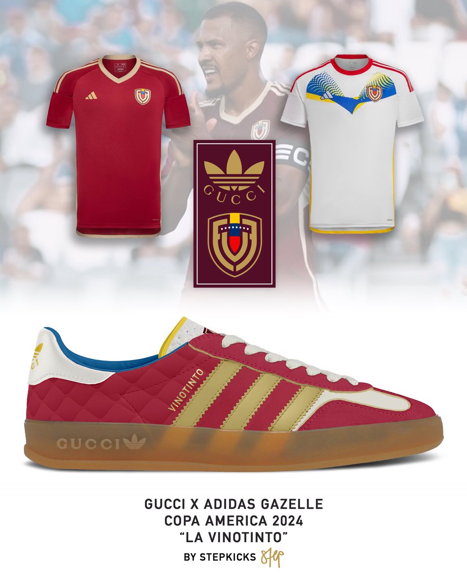 Copa America 2024, luxe style ⚽️💎 Turned some of the new adidas kits into Gucci Gazelles. Who you repping?

Argentina 🇦🇷
Colombia 🇨🇴
Mexico 🇲🇽
Venezuela 🇻🇪

<a href="/SneakerNews/">Sneaker News</a> <a href="/brfootball/">B/R Football</a> <a href="/OneFootball/">OneFootball</a> <a href="/ftblofficial/">FTBL</a> <a href="/SoccerBible/">SoccerBible</a> <a href="/overtime/">Overtime</a>