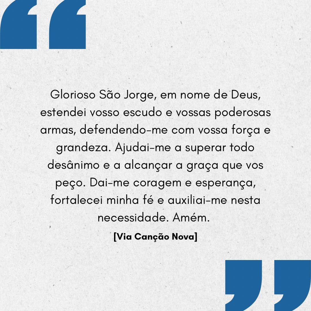 PnsFatima's tweet photo. Hoje celebramos São Jorge, o santo que é considerado o padroeiro dos cavaleiros, soldados, escoteiros, esgrimas e arqueiros. 

Que a proteção de São José nos livre de todo o mal e que tua coragem nos inspire a vencer as nossas batalhas diárias 🙌🙏  São Jorge, Rogai por nós! https://t.co/BzCaFedpEh