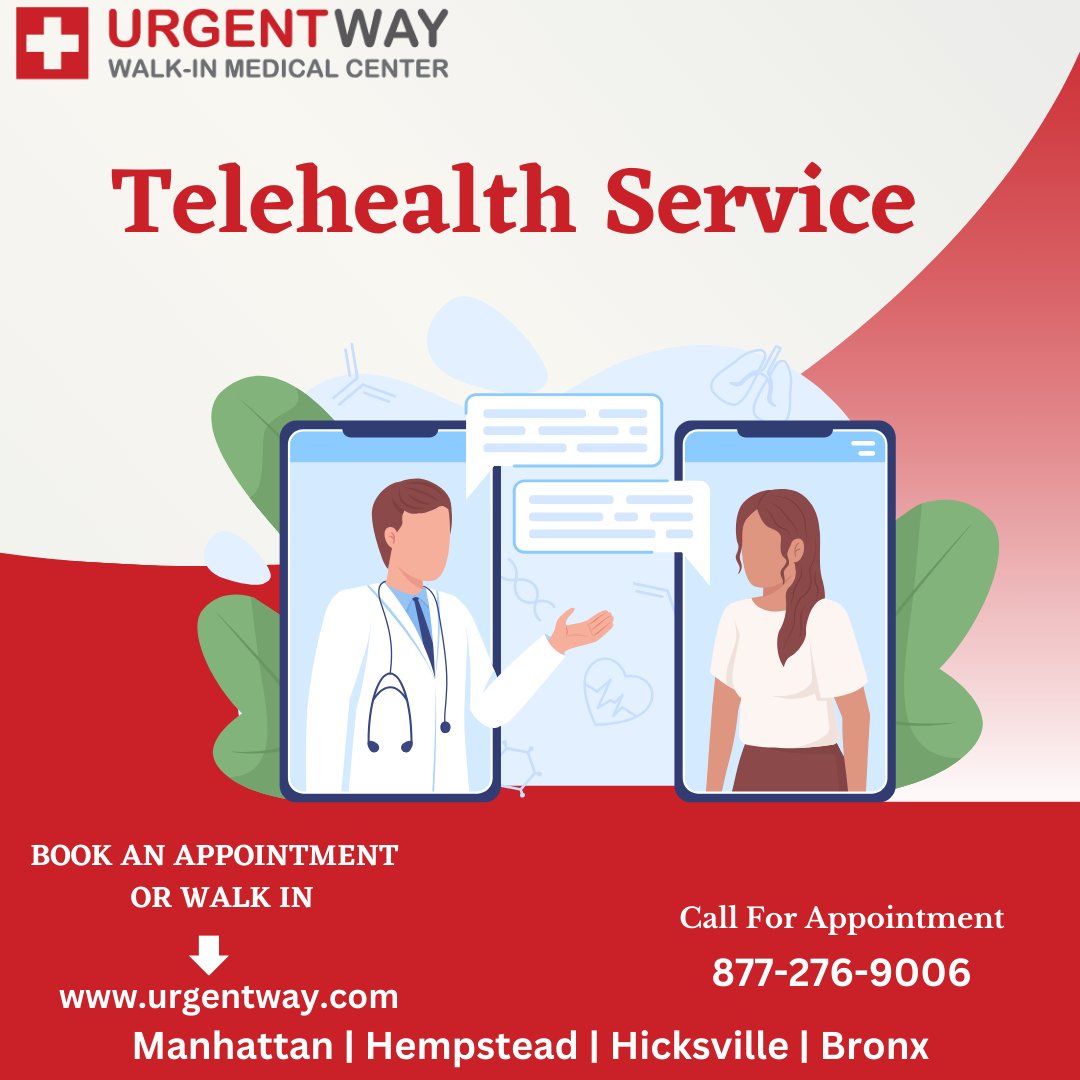 Telehealth Services
A Fast And Convenient Way To Virtually Connect With Our Expert Physicians.
BOOK AN APPOINTMENT OR WALK IN
urgentway.com/telehealth-app…
#telemedicine #telehealth #healthcare #health #mentalhealth #doctor #wellness #doctors  #urgentway #clinics