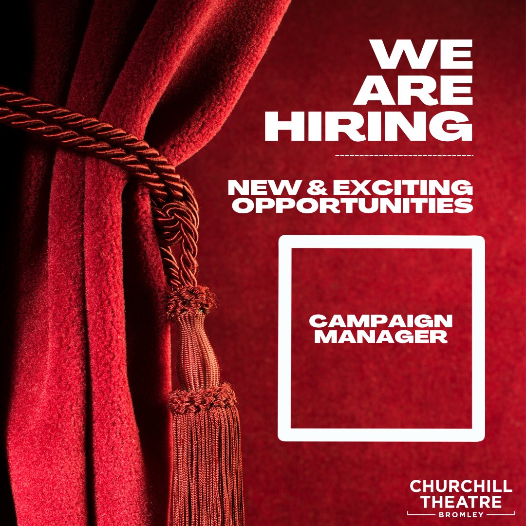 ⭐HIRING NOW ⭐ We are looking for a campaign manager! This role is a crucial part of the central marketing team taking responsibility for planning and executing show campaign activity across a range of venues. Closing Date 📅 29 April 🖥️ eu1.hubs.ly/H08K4Jq0