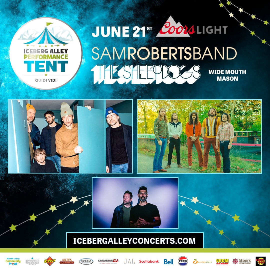 What a Friday Night under the Big Top! 🎪 @samrobertsband and @TheSheepdogs will rock the Tent on June 21st! Also featuring a performance by @WideMouthMason! 🎟️ Tickets ON SALE NOW at bit.ly/4aq7bJN Presented by Iceberg Vodka #IAPT2024