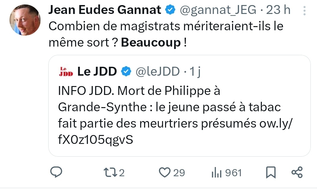 🚨 @gannat_JEG a partagé son avis concernant la mort de Philippe. Est ce que c'est de l'incitation à la violence envers les magistrats ?