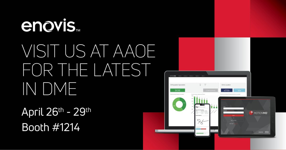 Visit us at the #AAOE Annual Conference in Chicago April 26-29 and schedule a free DME Business Review from the definitive “Business of DME” industry leaders. Stop by booth #1214 to check out the newest #DME products & services from the #Enovis brands you know and trust.