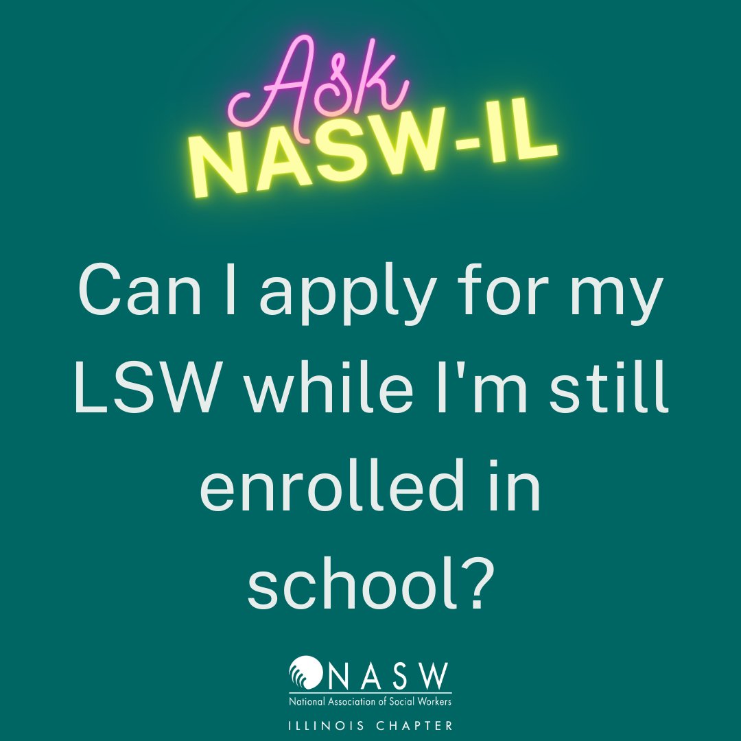 GRADUATING STUDENTS! Start applying now for your LSW! Find out more about why and how to apply in our latest, 'Ask NASW-IL,' article: naswil.org/post/ask-nasw-…