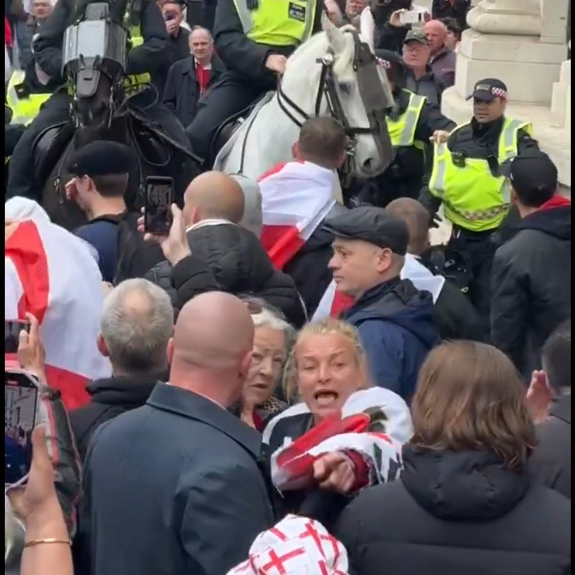 @g_gosden Here's a still of the 'gentleman' who hit the police horse. Would be a shame to spread this far and wide... Hopefully his family, friends and work colleagues will recognise him (am sure the police are onto it already).