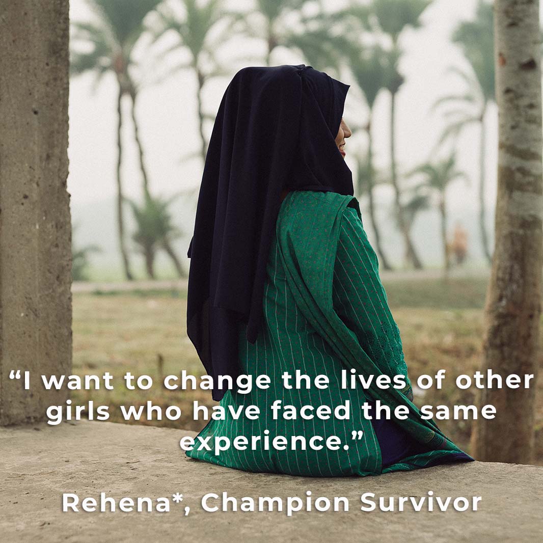 Rehena* wants to help survivors because she was once trapped in exploitation herself. Read her story here: bit.ly/3QeMVD2 Donations until May 24 will be doubled in honour of the Champion Survivors. Visit our website to find out more. *name changed to protect identity